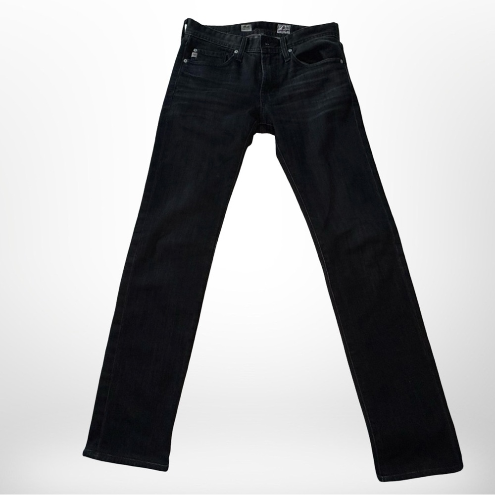 Ag Adriano Goldschmied Black Straight Jeans